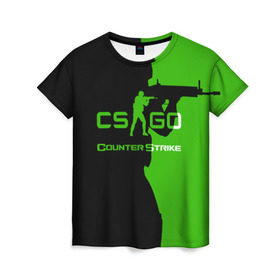 Женская футболка 3D с принтом CS GO , 100% полиэфир ( синтетическое хлопкоподобное полотно) | прямой крой, круглый вырез горловины, длина до линии бедер | csgo | global offensive | контр страйк | контра