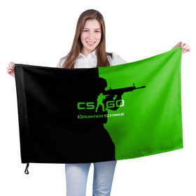 Флаг 3D с принтом CS GO , 100% полиэстер | плотность ткани — 95 г/м2, размер — 67 х 109 см. Принт наносится с одной стороны | csgo | global offensive | контр страйк | контра