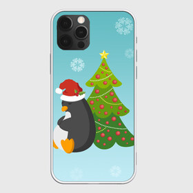 Чехол для iPhone 12 Pro Max с принтом Новогодний пингвинчик , Силикон |  | елка | новый год | пингвин