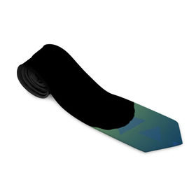 Галстук 3D с принтом силуэт Бультерьера , 100% полиэстер | Длина 148 см; Плотность 150-180 г/м2 | Тематика изображения на принте: зеленый | силуэт | синий | собака | черный