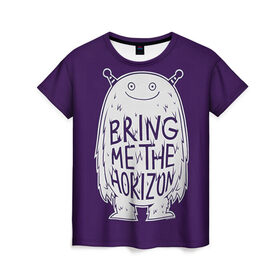 Женская футболка 3D с принтом Bring Me The Horizon , 100% полиэфир ( синтетическое хлопкоподобное полотно) | прямой крой, круглый вырез горловины, длина до линии бедер | 