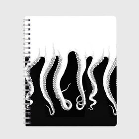 Тетрадь с принтом Octopus , 100% бумага | 48 листов, плотность листов — 60 г/м2, плотность картонной обложки — 250 г/м2. Листы скреплены сбоку удобной пружинной спиралью. Уголки страниц и обложки скругленные. Цвет линий — светло-серый
 | octopus