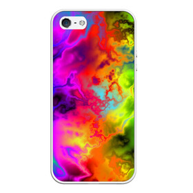 Чехол для iPhone 5/5S матовый с принтом Красочное безумие , Силикон | Область печати: задняя сторона чехла, без боковых панелей | кислота | радуга | разноцветный | яркий