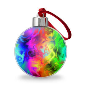 Ёлочный шар с принтом Красочное безумие , Пластик | Диаметр: 77 мм | кислота | радуга | разноцветный | яркий