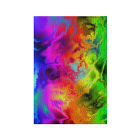 Обложка для паспорта матовая кожа с принтом Красочное безумие , натуральная матовая кожа | размер 19,3 х 13,7 см; прозрачные пластиковые крепления | Тематика изображения на принте: кислота | радуга | разноцветный | яркий
