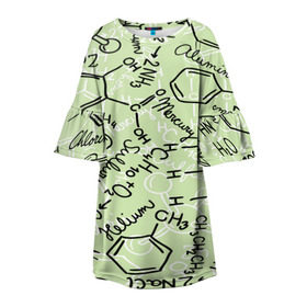 Детское платье 3D с принтом Формула , 100% полиэстер | прямой силуэт, чуть расширенный к низу. Круглая горловина, на рукавах — воланы | новая | формула | химия
