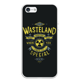 Чехол для iPhone 5/5S матовый с принтом Come to Wasteland , Силикон | Область печати: задняя сторона чехла, без боковых панелей | atom | bomb | boy | fallout | radioactive | vault | wasteland | атом | бой | бомба | волт | мальчик | радиация | фоллаут | ядерная