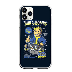 Чехол для iPhone 11 Pro матовый с принтом Nuka Bombs , Силикон |  | atom | bomb | boy | fallout | radioactive | vault | wasteland | атом | бой | бомба | волт | мальчик | радиация | фоллаут | ядерная