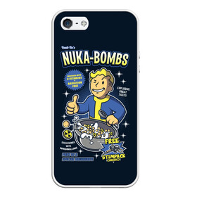 Чехол для iPhone 5/5S матовый с принтом Nuka Bombs , Силикон | Область печати: задняя сторона чехла, без боковых панелей | atom | bomb | boy | fallout | radioactive | vault | wasteland | атом | бой | бомба | волт | мальчик | радиация | фоллаут | ядерная