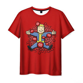 Мужская футболка 3D с принтом Nuka Cola Paradise , 100% полиэфир | прямой крой, круглый вырез горловины, длина до линии бедер | atom | bomb | boy | fallout | radioactive | vault | wasteland | атом | бой | бомба | волт | мальчик | радиация | фоллаут | ядерная