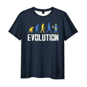 Мужская футболка 3D с принтом Vault Evolution , 100% полиэфир | прямой крой, круглый вырез горловины, длина до линии бедер | atom | bomb | boy | fallout | radioactive | vault | wasteland | атом | бой | бомба | волт | мальчик | радиация | фоллаут | ядерная