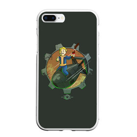 Чехол для iPhone 7Plus/8 Plus матовый с принтом Flying Vault Boy , Силикон | Область печати: задняя сторона чехла, без боковых панелей | Тематика изображения на принте: atom | bomb | boy | fallout | radioactive | vault | wasteland | атом | бой | бомба | волт | мальчик | радиация | фоллаут | ядерная