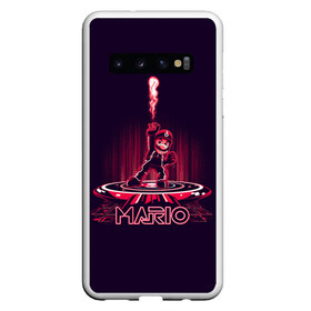 Чехол для Samsung Galaxy S10 с принтом Mario Tron , Силикон | Область печати: задняя сторона чехла, без боковых панелей | 8 bit | nintendo | марио | нинтендо