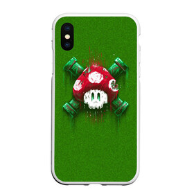 Чехол для iPhone XS Max матовый с принтом Mario Mushroom , Силикон | Область печати: задняя сторона чехла, без боковых панелей | 8 bit | 8 бит | nintendo | гриб | нинтендо