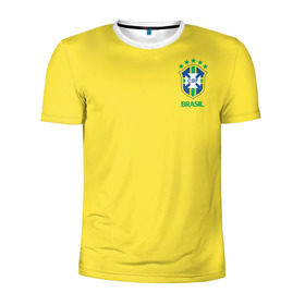Мужская футболка 3D спортивная с принтом Сборная Бразилии , 100% полиэстер с улучшенными характеристиками | приталенный силуэт, круглая горловина, широкие плечи, сужается к линии бедра | brazil | америка | бразилия