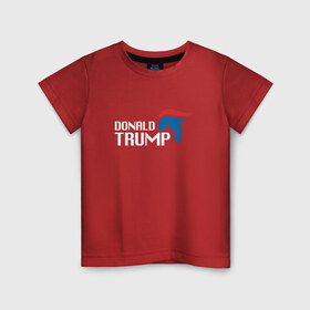 Детская футболка хлопок с принтом Donald Trump logo , 100% хлопок | круглый вырез горловины, полуприлегающий силуэт, длина до линии бедер | дональд | трамп