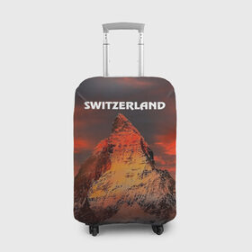 Чехол для чемодана 3D с принтом Швейцария , 86% полиэфир, 14% спандекс | двустороннее нанесение принта, прорези для ручек и колес | Тематика изображения на принте: switzerland | альпы | горы | заграница | отдых | отпуск | туризм | турист