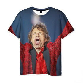Мужская футболка 3D с принтом Rolling Stones , 100% полиэфир | прямой крой, круглый вырез горловины, длина до линии бедер | 