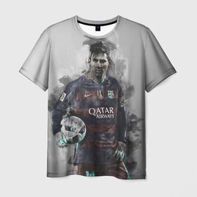 Мужская футболка 3D с принтом Lionel Messi , 100% полиэфир | прямой крой, круглый вырез горловины, длина до линии бедер | лионель | месси