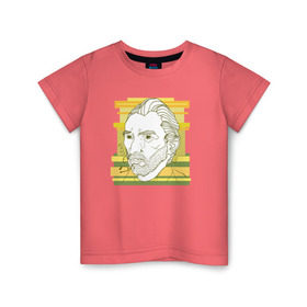 Детская футболка хлопок с принтом Ван Гог , 100% хлопок | круглый вырез горловины, полуприлегающий силуэт, длина до линии бедер | ван гог | геометрия | глаз | знаенитость | лайнворк | мода | рисунок | тату | художник