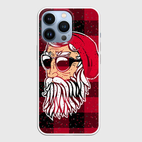 Чехол для iPhone 13 Pro с принтом Санта хипстер ,  |  | Тематика изображения на принте: борода | зима | новый год | очки | праздник | рождество | санта | хипстер