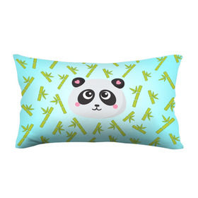 Подушка антистресс с принтом Панда с бамбуком , наволочка — 100% полиэстер, наполнитель — вспененный полистирол | состоит из подушки и наволочки на молнии | бамбук | панда
