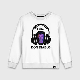 Детский свитшот хлопок с принтом I like Don Diablo , 100% хлопок | круглый вырез горловины, эластичные манжеты, пояс и воротник | Тематика изображения на принте: beatport | club | dj | don diablo | edm | electro | house | musical freedom | production | radio | retro style | spinnin | techno | top | trance | клуб | радио | трещины | царапины