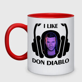 Кружка двухцветная с принтом I like Don Diablo , керамика | объем — 330 мл, диаметр — 80 мм. Цветная ручка и кайма сверху, в некоторых цветах — вся внутренняя часть | beatport | club | dj | don diablo | edm | electro | house | musical freedom | production | radio | retro style | spinnin | techno | top | trance | клуб | радио | трещины | царапины