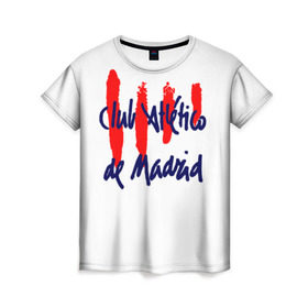 Женская футболка 3D с принтом Атлетико Мадрид , 100% полиэфир ( синтетическое хлопкоподобное полотно) | прямой крой, круглый вырез горловины, длина до линии бедер | atletico madrid | club | football | spanish | атлетико мадрид | испанский | клуб | футбольный