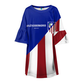 Детское платье 3D с принтом Атлетико Мадрид , 100% полиэстер | прямой силуэт, чуть расширенный к низу. Круглая горловина, на рукавах — воланы | atletico madrid | club | football | spanish | атлетико мадрид | испанский | клуб | футбольный