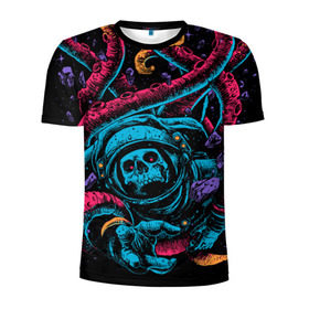 Мужская футболка 3D спортивная с принтом Космический осьминог , 100% полиэстер с улучшенными характеристиками | приталенный силуэт, круглая горловина, широкие плечи, сужается к линии бедра | Тематика изображения на принте: astro | cosmo | galaxy | kraken | octopus | space | астронавт | галактика | космонавт | космос | кракен | осьминог