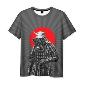 Мужская футболка 3D с принтом Мертвый самурай , 100% полиэфир | прямой крой, круглый вырез горловины, длина до линии бедер | bone | japan | samurai | skelet | skull | warrior | воин | катана | кости | меч | самурай | скелет | череп | япония