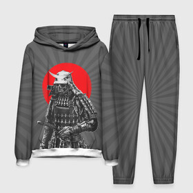 Мужской костюм 3D (с толстовкой) с принтом Мертвый самурай ,  |  | Тематика изображения на принте: bone | japan | samurai | skelet | skull | warrior | воин | катана | кости | меч | самурай | скелет | череп | япония