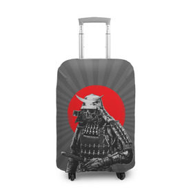 Чехол для чемодана 3D с принтом Мертвый самурай , 86% полиэфир, 14% спандекс | двустороннее нанесение принта, прорези для ручек и колес | Тематика изображения на принте: bone | japan | samurai | skelet | skull | warrior | воин | катана | кости | меч | самурай | скелет | череп | япония
