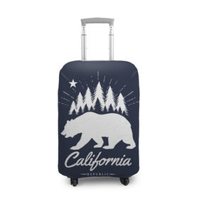 Чехол для чемодана 3D с принтом California Republic , 86% полиэфир, 14% спандекс | двустороннее нанесение принта, прорези для ручек и колес | america | bear | california | united states | usa | америка | калифорния | медведь | сша | штаты