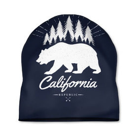 Шапка 3D с принтом California Republic , 100% полиэстер | универсальный размер, печать по всей поверхности изделия | america | bear | california | united states | usa | америка | калифорния | медведь | сша | штаты