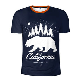 Мужская футболка 3D спортивная с принтом California Republic , 100% полиэстер с улучшенными характеристиками | приталенный силуэт, круглая горловина, широкие плечи, сужается к линии бедра | america | bear | california | united states | usa | америка | калифорния | медведь | сша | штаты