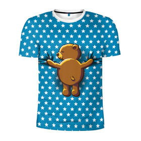 Мужская футболка 3D спортивная с принтом Медвежьи объятия , 100% полиэстер с улучшенными характеристиками | приталенный силуэт, круглая горловина, широкие плечи, сужается к линии бедра | bear | beast | kid | love | teddy | toy | звезды | зверь | игрушка | любовь | медведь | мишка