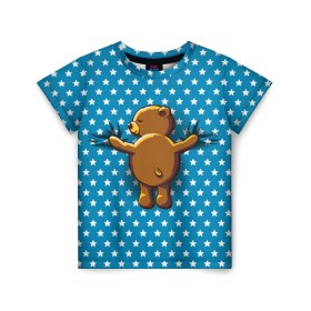 Детская футболка 3D с принтом Медвежьи объятия , 100% гипоаллергенный полиэфир | прямой крой, круглый вырез горловины, длина до линии бедер, чуть спущенное плечо, ткань немного тянется | bear | beast | kid | love | teddy | toy | звезды | зверь | игрушка | любовь | медведь | мишка