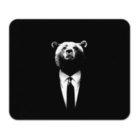 Коврик прямоугольный с принтом Медведь бизнесмен , натуральный каучук | размер 230 х 185 мм; запечатка лицевой стороны | animal | bear | beast | business | suit | бизнес | джентльмен | животное | зверь | медведь | смокинг
