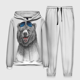 Мужской костюм 3D (с толстовкой) с принтом Счастливый медведь ,  |  | animal | bear | beast | fashion | funny | животное | зверь | медведь | мода | радость | счастье