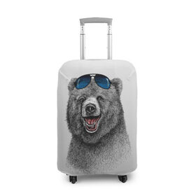 Чехол для чемодана 3D с принтом Счастливый медведь , 86% полиэфир, 14% спандекс | двустороннее нанесение принта, прорези для ручек и колес | animal | bear | beast | fashion | funny | животное | зверь | медведь | мода | радость | счастье