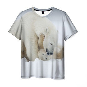 Мужская футболка 3D с принтом Идиллия , 100% полиэфир | прямой крой, круглый вырез горловины, длина до линии бедер | Тематика изображения на принте: айсберг | арктика | животные | лёд | медведи | природа | север | снег