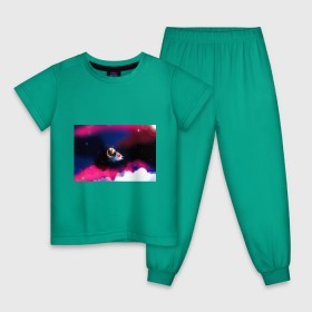 Детская пижама хлопок с принтом Ёжик в космосе , 100% хлопок |  брюки и футболка прямого кроя, без карманов, на брюках мягкая резинка на поясе и по низу штанин
 | Тематика изображения на принте: в тумане | еж