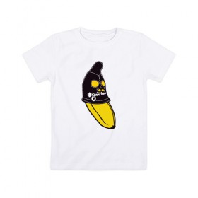Детская футболка хлопок с принтом Банан в маске , 100% хлопок | круглый вырез горловины, полуприлегающий силуэт, длина до линии бедер | 