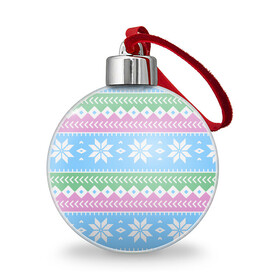 Ёлочный шар с принтом Норвежские узоры , Пластик | Диаметр: 77 мм | зима | нг | новый год | норвежские узоры | рождество | свитер | снег