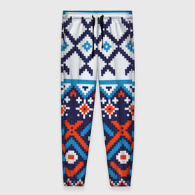 Женские брюки 3D с принтом Норвежские узоры , полиэстер 100% | прямой крой, два кармана без застежек по бокам, с мягкой трикотажной резинкой на поясе и по низу штанин. В поясе для дополнительного комфорта — широкие завязки | зима | нг | новый год | норвежские узоры | рождество | свитер | снег