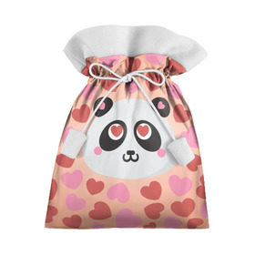Подарочный 3D мешок с принтом Влюбленная панда , 100% полиэстер | Размер: 29*39 см | любовь | панда | сердце