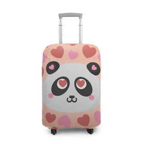Чехол для чемодана 3D с принтом Влюбленная панда , 86% полиэфир, 14% спандекс | двустороннее нанесение принта, прорези для ручек и колес | любовь | панда | сердце