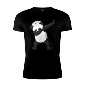 Мужская футболка премиум с принтом Panda dab , 92% хлопок, 8% лайкра | приталенный силуэт, круглый вырез ворота, длина до линии бедра, короткий рукав | дэб | панда